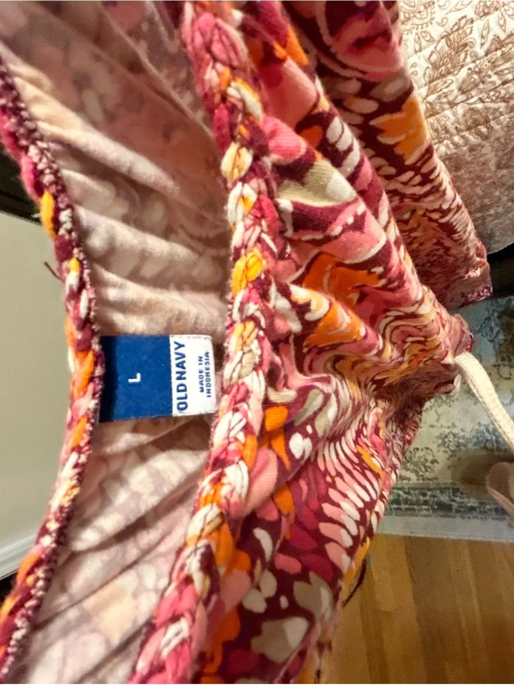 Old Navy Pink & Orange Floral Spaghetti-Strap Dress